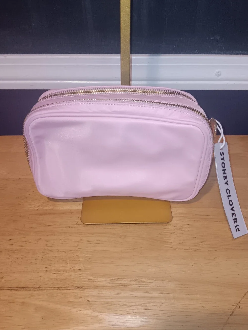 Stoney Clover Lane Light Pink Double-Zip Cosmetic Pouch